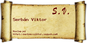 Serbán Viktor névjegykártya